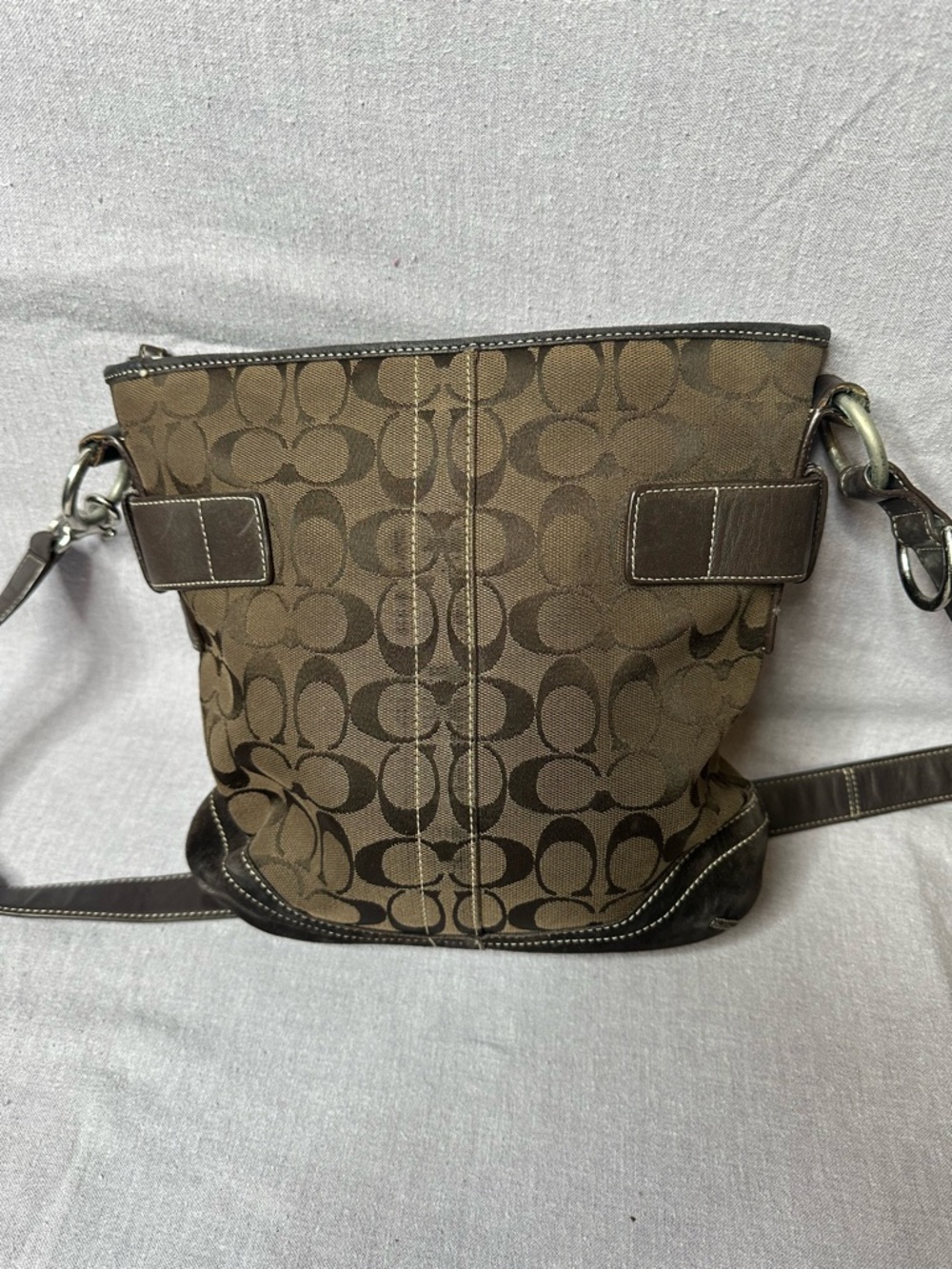 Coach Brown Signature Canvas Shoulder Bag